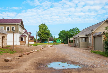 Fototapeta na wymiar Street ancient Russian city of Izborsk