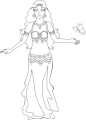 Fototapeta premium Coloring with oriental princess
