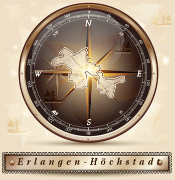 Karte von Erlangen-Hoechstadt