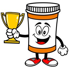 Pill Bottle with Trophy