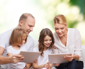 happy family with tablet pc computers