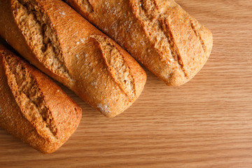 Bread on black background