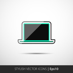 Illustration of polygonal laptop