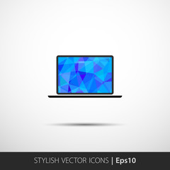 Illustration of polygonal laptop