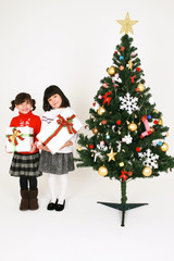 예쁘고 어린 소녀들의 겨울