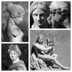 classic sculptures collage, Florence