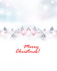 Winter Forest. Winter landscape. Christmas card