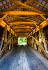 Fototapeta premium Interior of a covered bridge in rural Lancaster County, Pennsylv