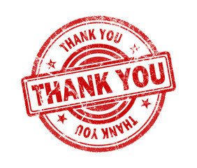 thank you stamp on white background