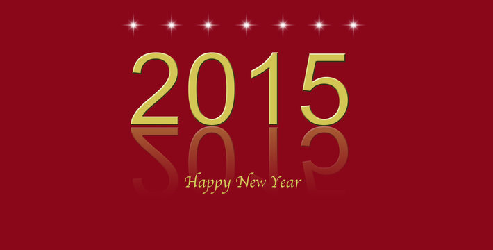2015 year texd design with red background