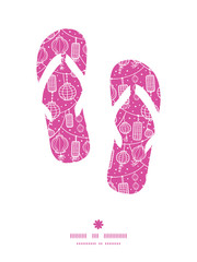 Vector holiday lanterns line art flip flops silhouettes pattern