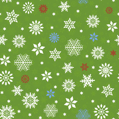 Seamless pattern with many snowflakes