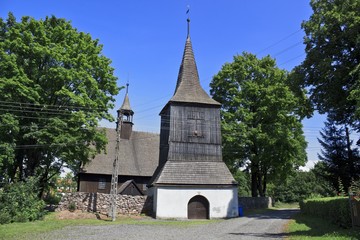 Fototapeta na wymiar old wooden church in Poland, lower Silesia