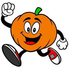 Pumpkin Mascot Running