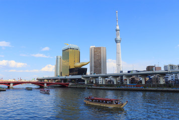 Tokyo Sky Tree and Sumida river in Tokyo