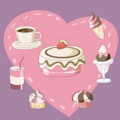 Sweet bakery,Ice cream and drink