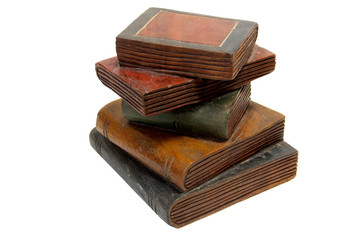 A stack of wooden books