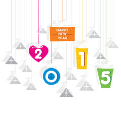 creative new year 2015 greeting design vector
