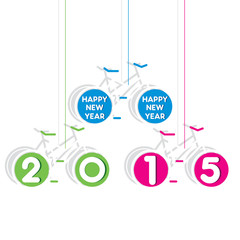 colorful new year 2015 greeting design