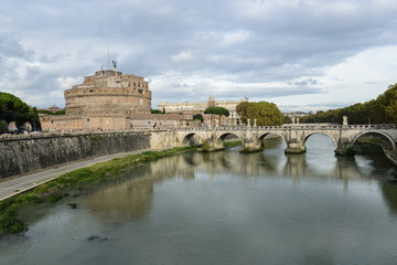 Fototapeta na wymiar Castle St. Angelo in Rome Italy