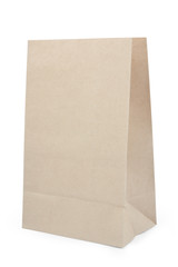 brown paper bag isolated over white background