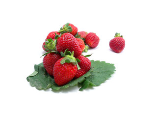 strawberry fruits on white collection