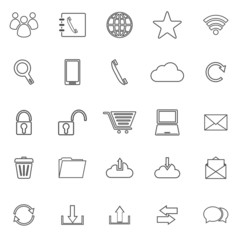 Communication line icons on white background