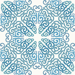 Colorful seamless ornament, white background.