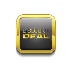 Discount Deal Gold Vector Icon Button