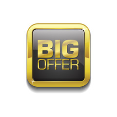 Big Offer Gold Vector Icon Button