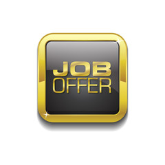 Job Offer Gold Vector Icon Button