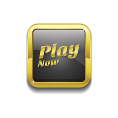 Play Now Gold Vector Icon Button