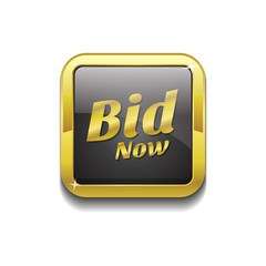Bid Now Gold Vector Icon Button