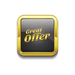 Great Offer Gold Vector Icon Button