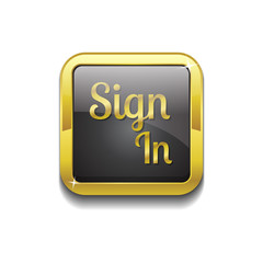 Sign In Gold Vector Icon Button