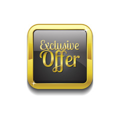 Exclusive Offer Gold Vector Icon Button
