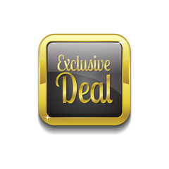 Exclusive Deal Gold Vector Icon Button