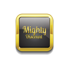 Mighty Discount Gold Vector Icon Button