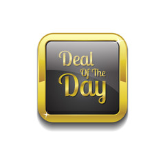 Deal Of The Day Gold Vector Icon Button