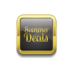 Summer Deals Gold Vector Icon Button