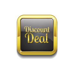 Discount Deal Gold Vector Icon Button