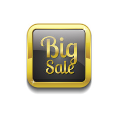 Big Sale Gold Vector Icon Button