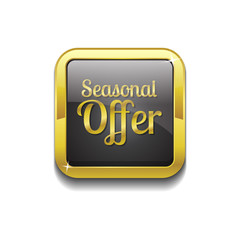 Seasonal Offer Gold Vector Icon Button