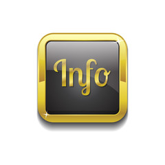 Info Gold Vector Icon Button