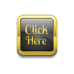 Click Here Gold Vector Icon Button
