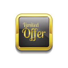 Limited Time Offer Gold Vector Icon Button