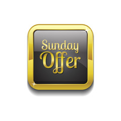 Sunday Offer Gold Vector Icon Button