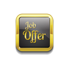 Job Offer Gold Vector Icon Button