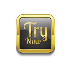 Try Now Gold Vector Icon Button