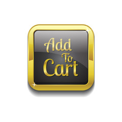 Add To Cart Gold Vector Icon Button